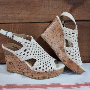 Mudd Macrame & Cork Wedges